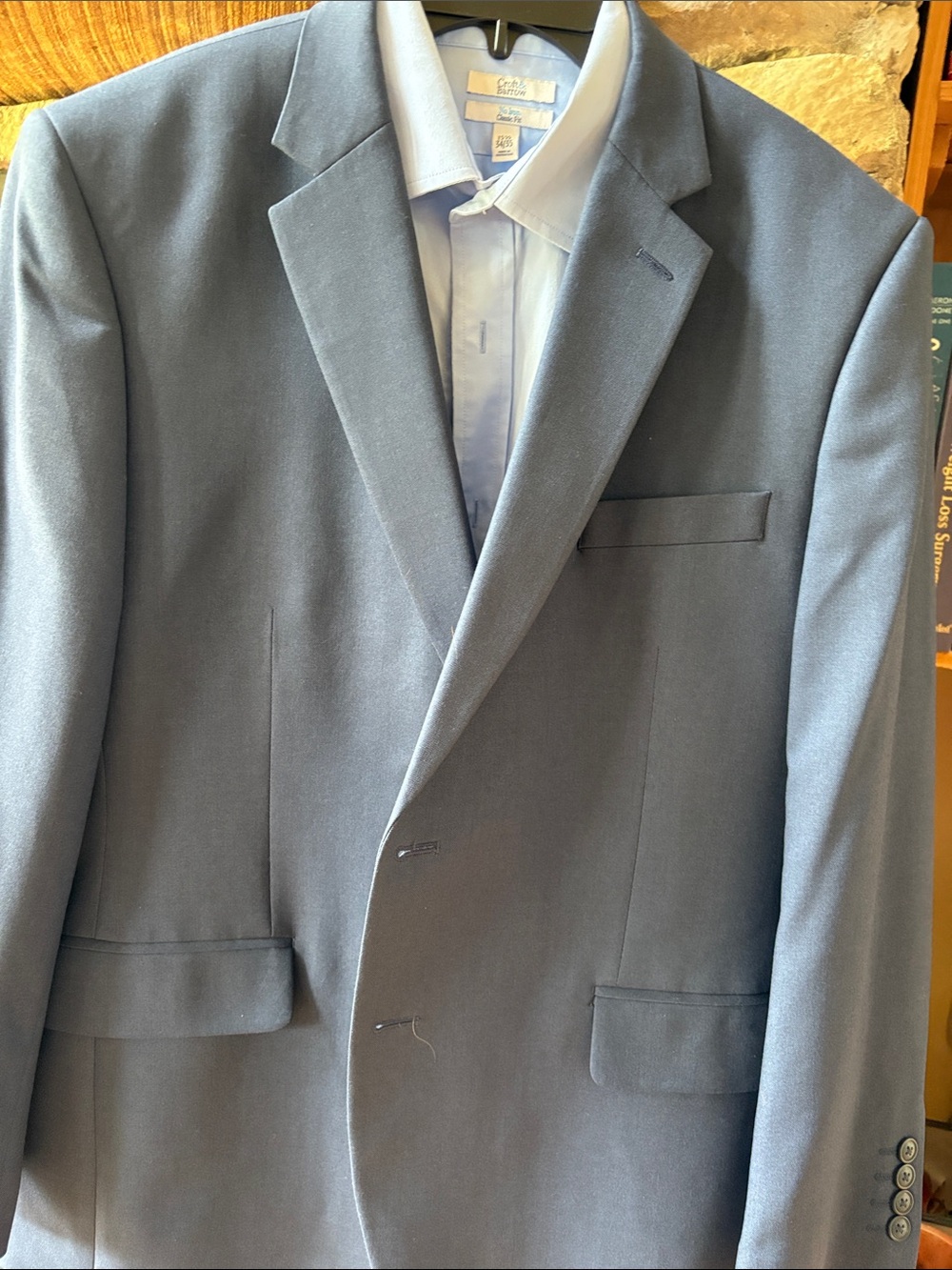 Haggar Men's Slate navy blue Single-Breasted Suit Jacket